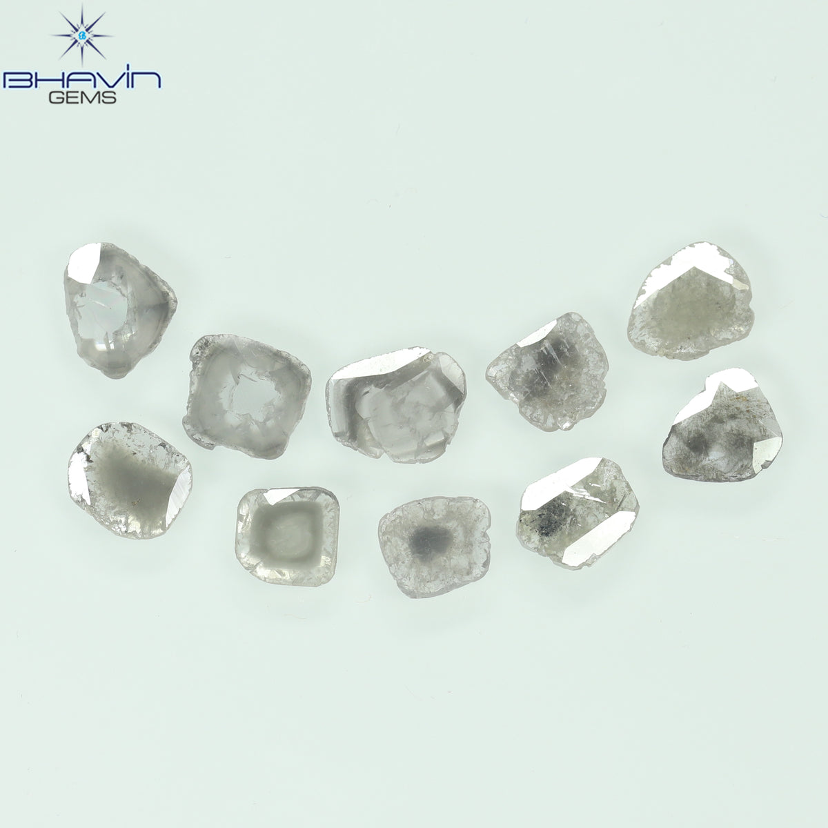 2.65 CT (10 Pcs) Slice Diamond Salt And Pepper Color Clarity I3 (6.90 MM)