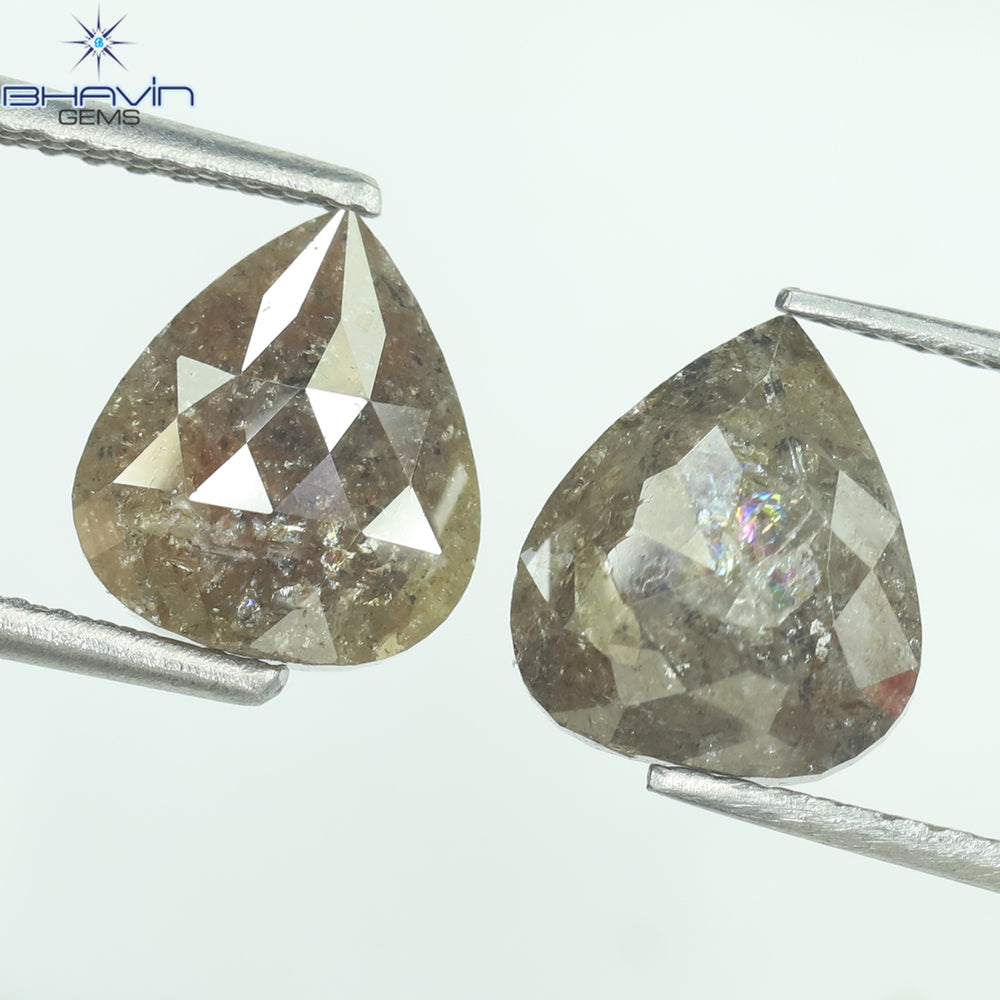 3.59 CT Pear Shape Natural Diamond Brown Color I3 Clarity (3.59 MM)