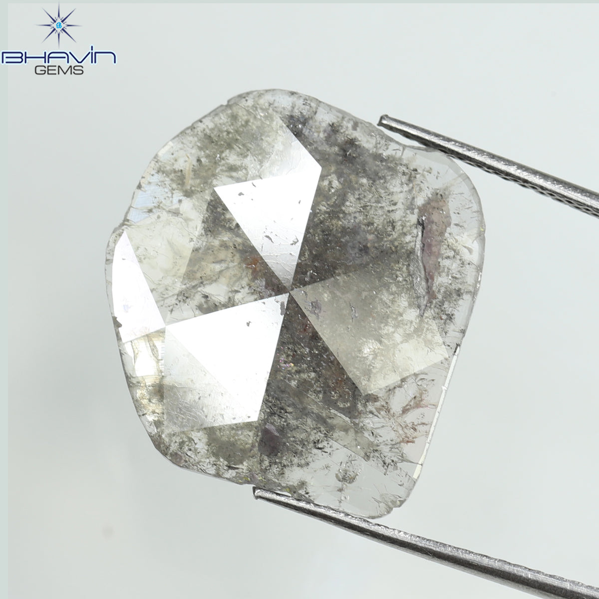 5.25 CT Natural Slice Diamond Salt And Pepper Color Clarity I3 (18.23 MM)