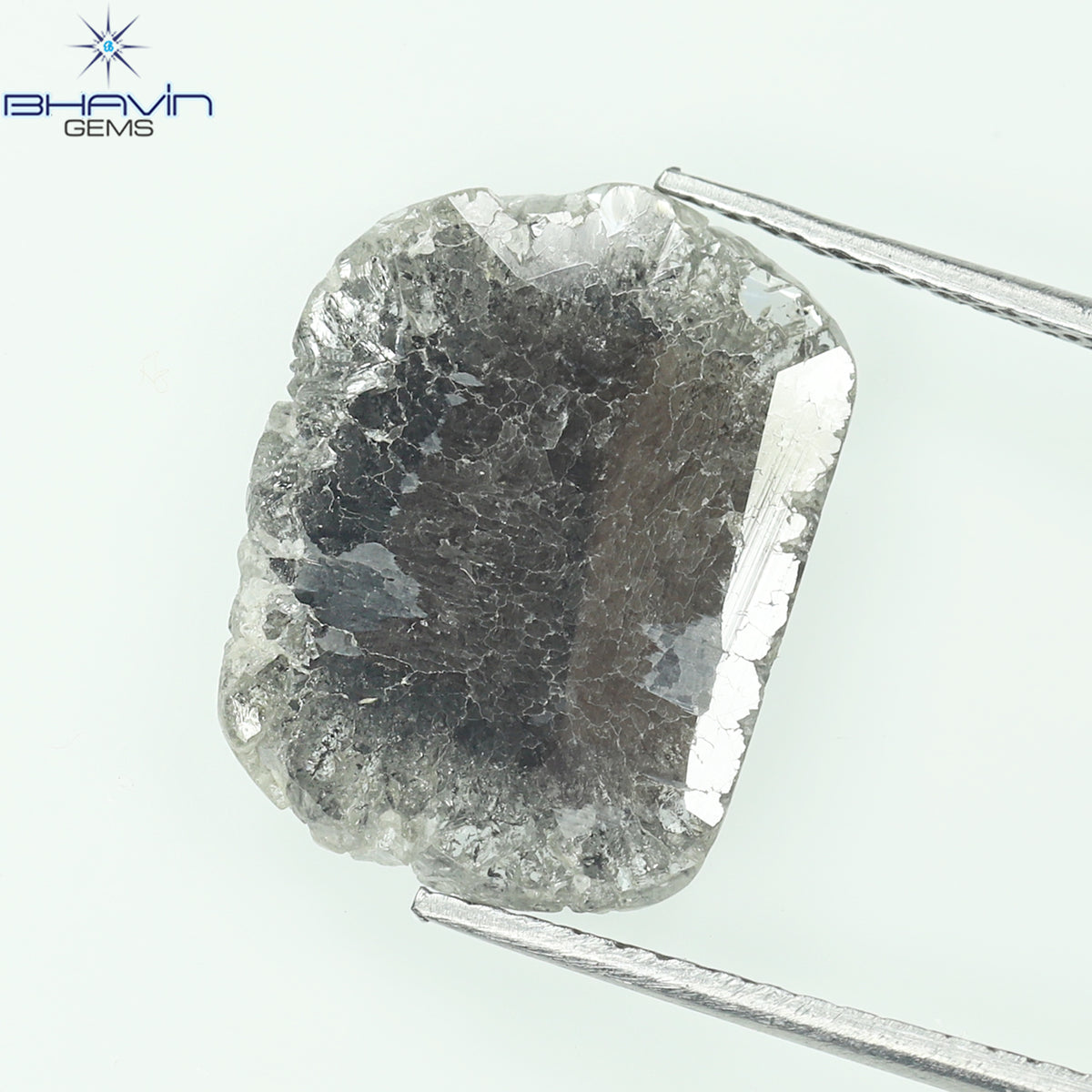 3.00 CT Slice Natural Diamond Salt And Pepper Color Clarity I3 (13.65 MM)