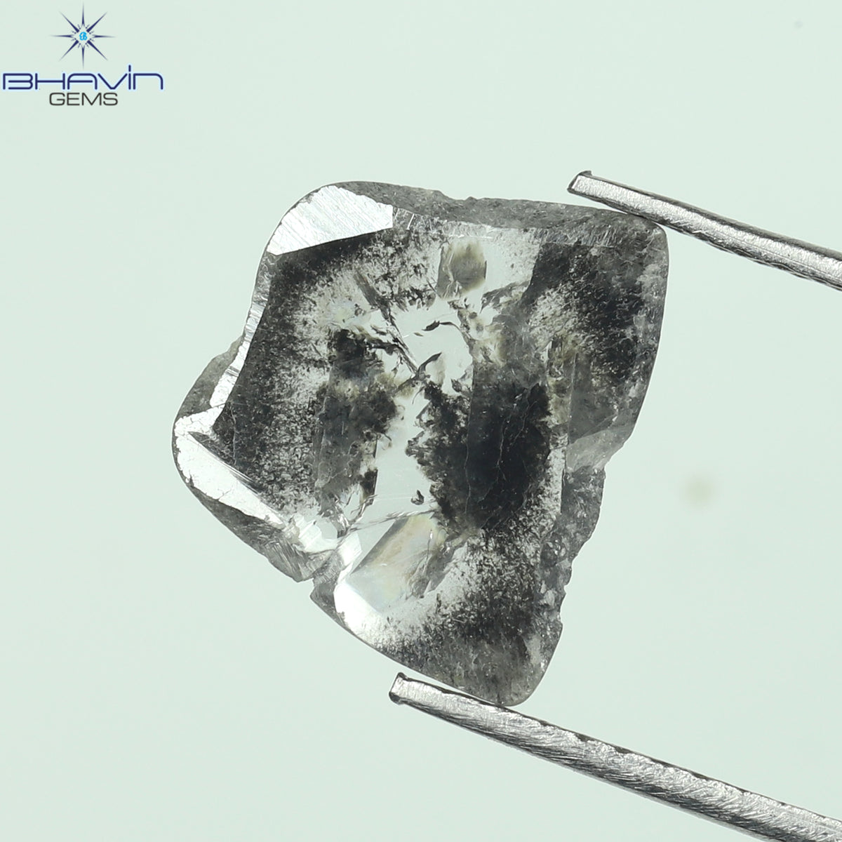 1.29 CT Slice Natural Diamond Salt And Pepper Color Clarity I3 (10.78 MM)
