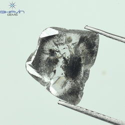 1.29 CT Slice Shape Natural Diamond Salt And Pepper Color I3 Clarity (10.78 MM)
