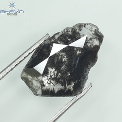 1.64 CT スライス シェイプ ナチュラル ダイヤモンド ソルト アンド ペッパー カラー I3 クラリティ (13.10 MM)