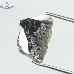 1.11 CT スライス形状 天然ダイヤモンド ソルト アンド ペッパー カラー I3 クラリティ (12.11 MM)