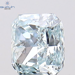 0.06 CT Radiant Shape Natural Diamond Greenish Blue Color SI1 Clarity (2.30 MM)