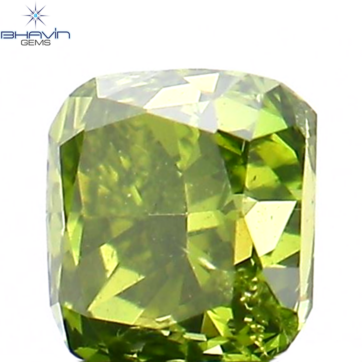 0.25 CT クッション シェイプ ナチュラル ルース ダイヤモンド エンハンスト グリーン カラー SI1 クラリティ (3.23 MM)