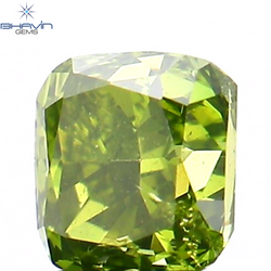 0.25 CT Cushion Shape Natural Loose Diamond Enhanced Green Color SI1 Clarity (3.23 MM)