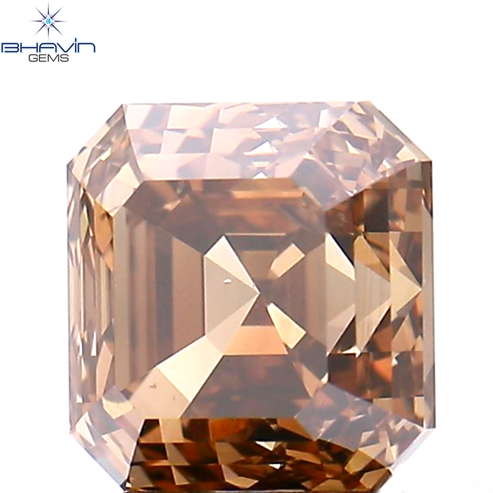 2.52 CT Asscher Shape Natural Loose Diamond Brown Color VS2 Clarity (6.89 MM)