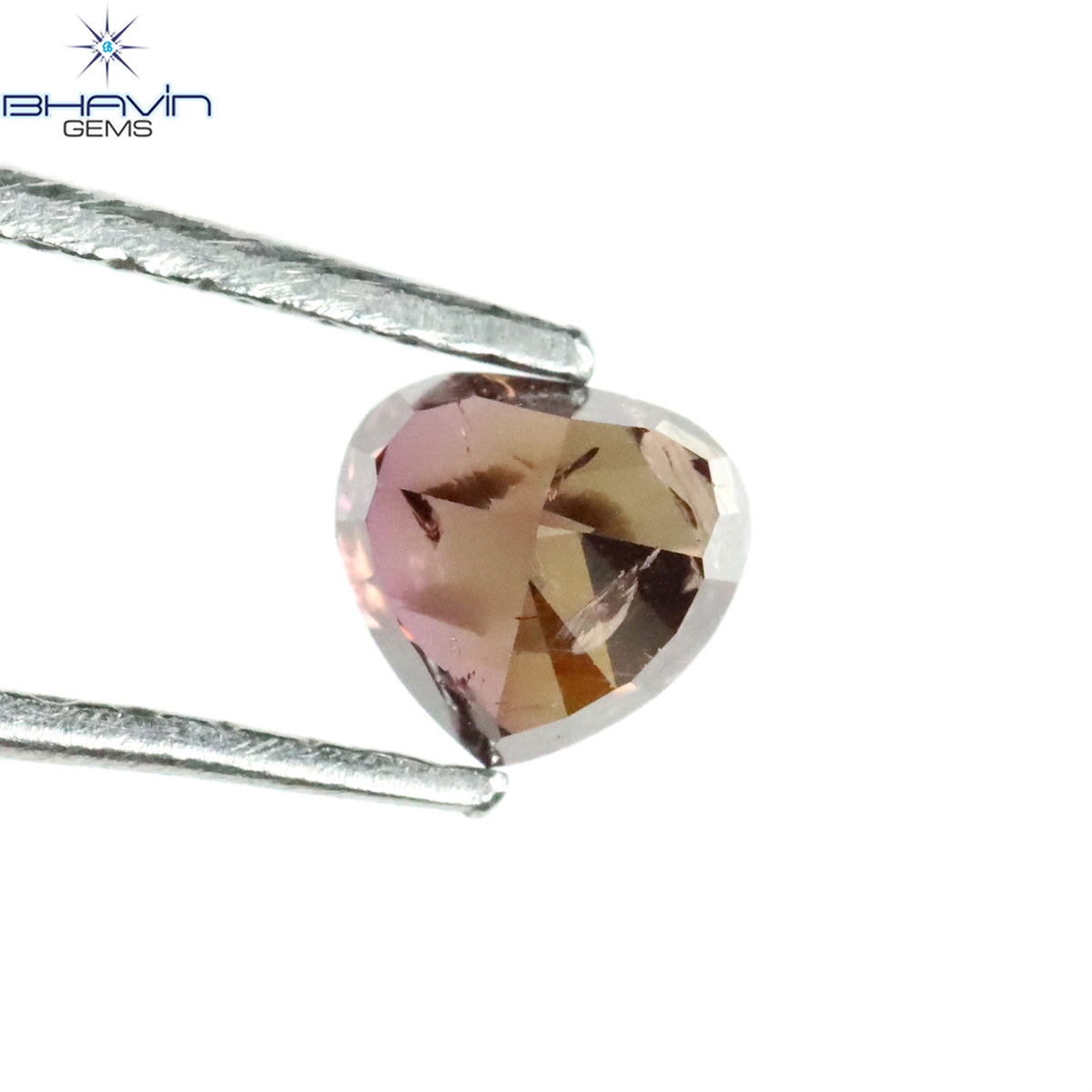 0.39 CT Natural Heart Diamond Enhanced Pink Color Clarity I1 (4.42 MM)