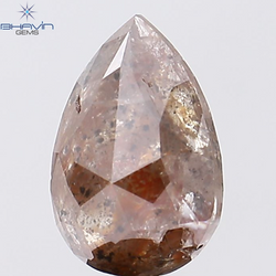 2.60 CT Pear Shape Natural Diamond Peach (Salt And Pepper) Color I3 Clarity (10.33 MM)