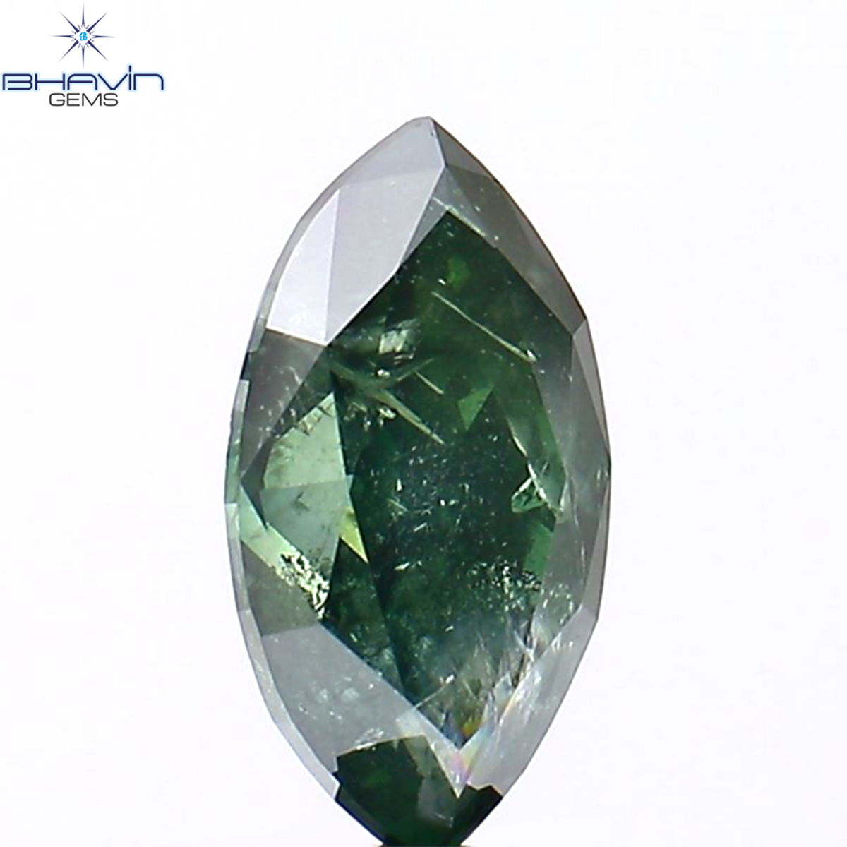 2.11 CT Natural Marquise Diamond Enhanced Green Color Clarity I2 (11.14 MM)