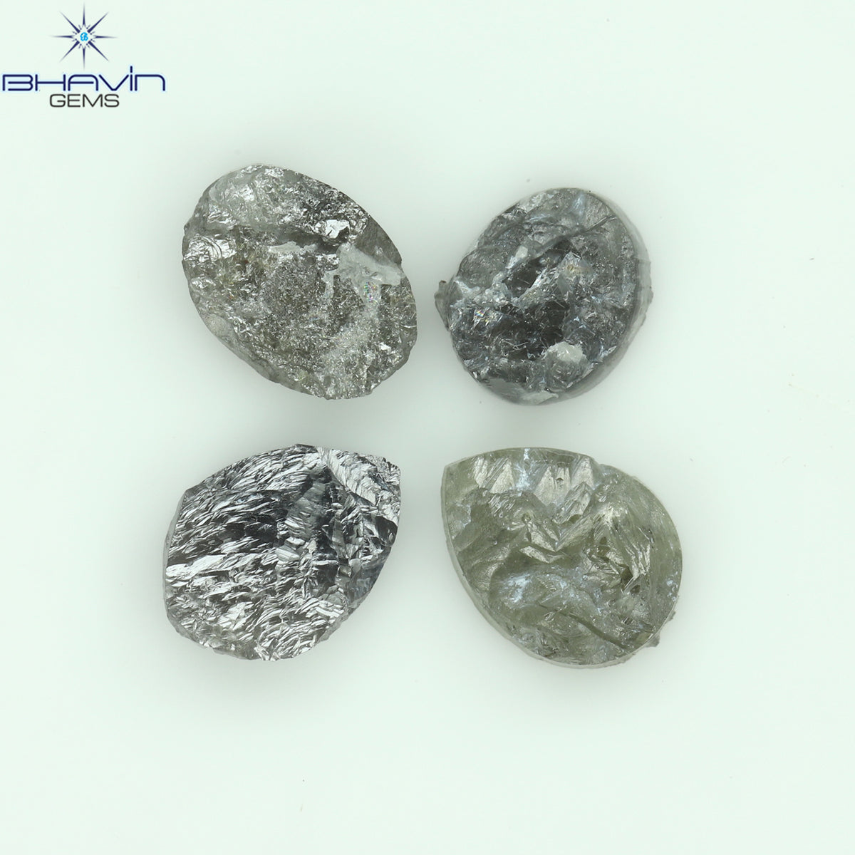 1.05 CT、ノーカット ポルキ シェイプ、天然ダイヤモンド、ブルー カラー、I3 クラリティ (5.42 MM)