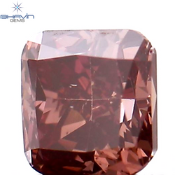 0.32 CT クッション シェイプ ナチュラル ルース ダイヤモンド 強化ピンク色 VS1 クラリティ (3.65 MM)