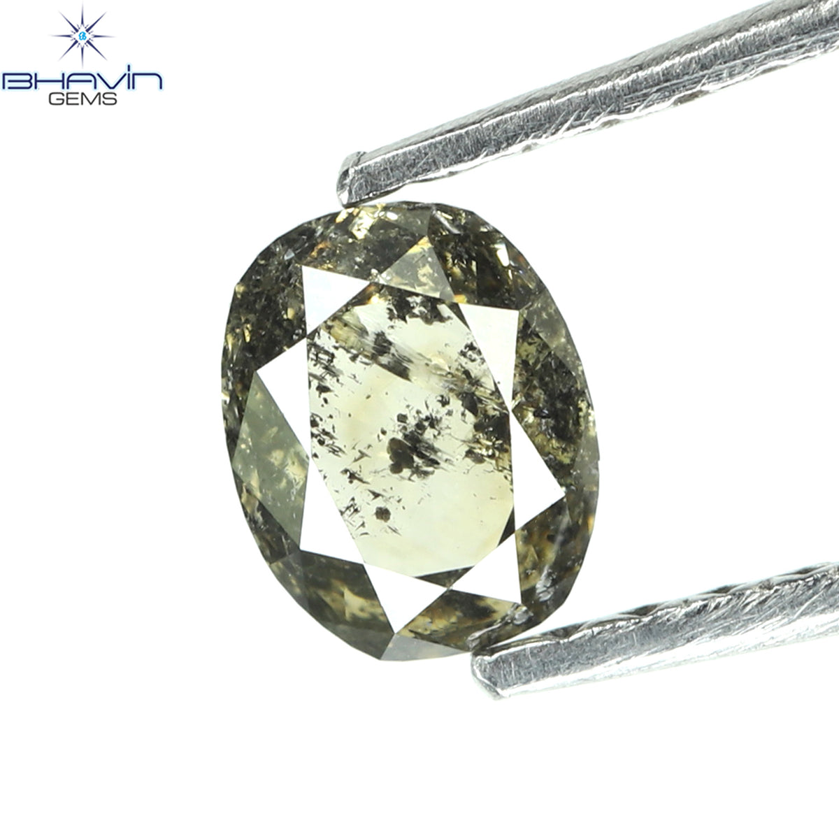 0.39 CT Natural Oval Diamond Salt And Pepper Color Clarity I3 (4.95 MM)