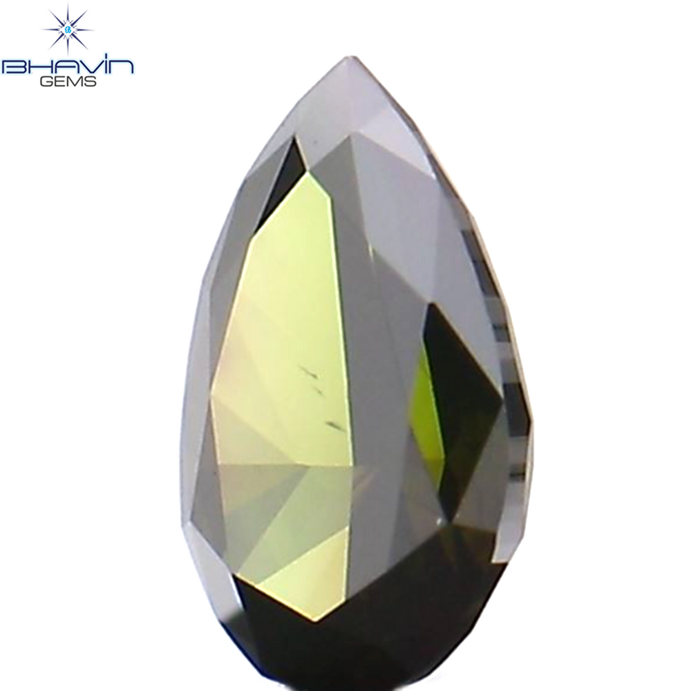 0.14 CT Pear Shape Natural Diamond Green Color VS2 Clarity (4.40 MM)