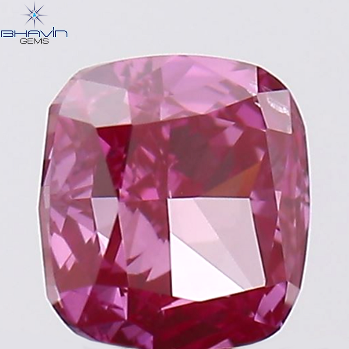 0.46 CT クッション シェイプ ナチュラル ルース ダイヤモンド ピンク色 VVS1 クラリティ (4.45 MM)