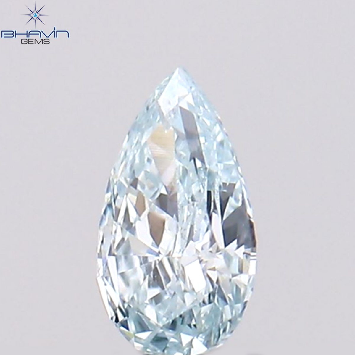 0.10 CT Natural Pear Diamond Enhanced Greenish Blue Color Clarity VS1 (3.98 MM)