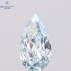 0.10 CT Pear Shape Natural Diamond Greenish Blue Color VS1 Clarity (3.98 MM)