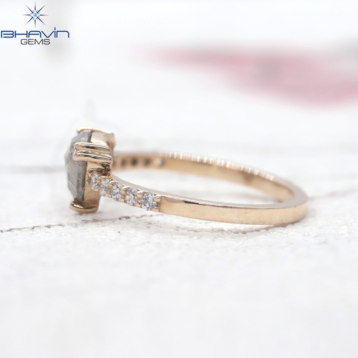 Heart Diamond Salt And Pepper Diamond Natural Diamond Ring Engagement Ring