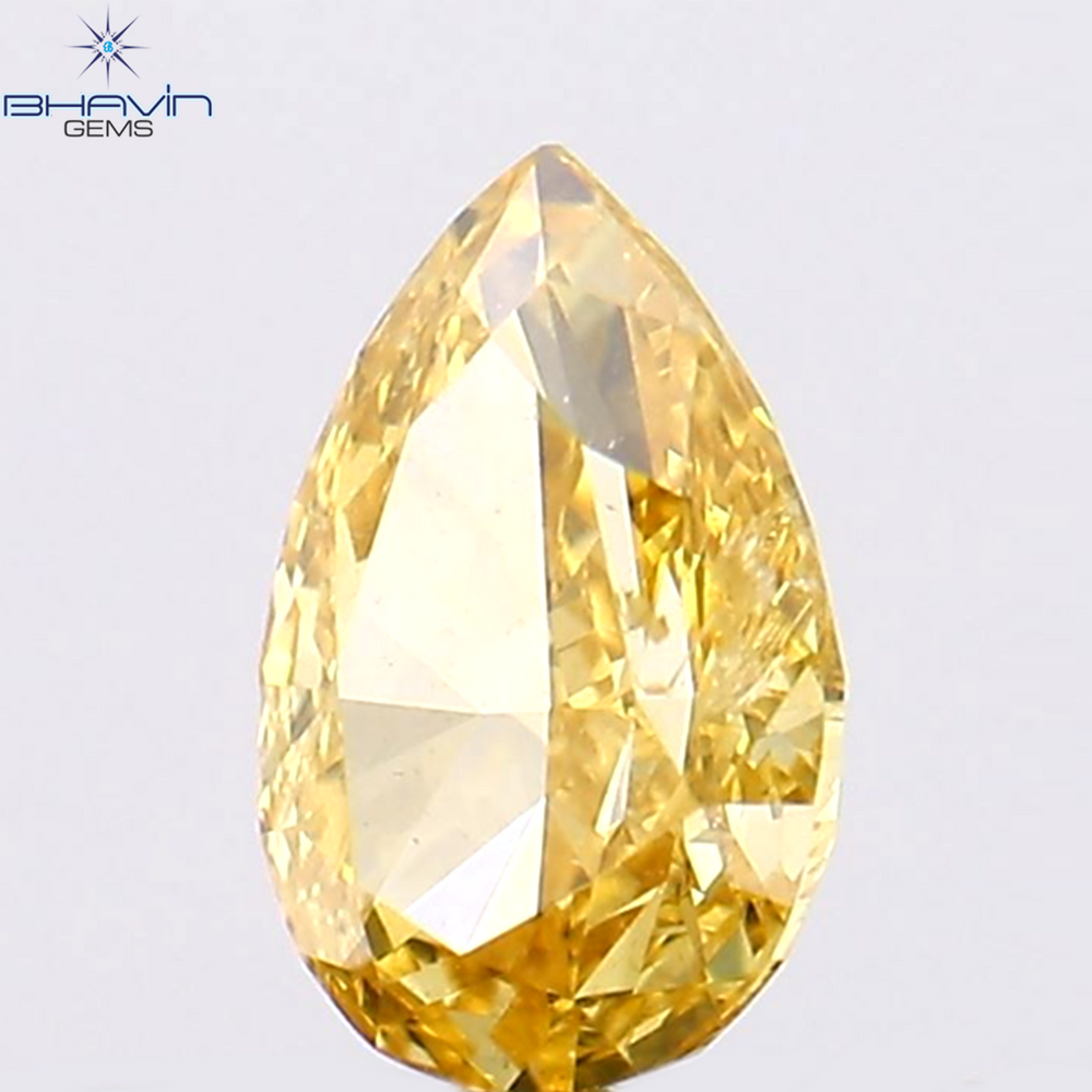 0.25 CT Pear Shape Natural Diamond Orange Color SI2 Clarity (4.98 MM)
