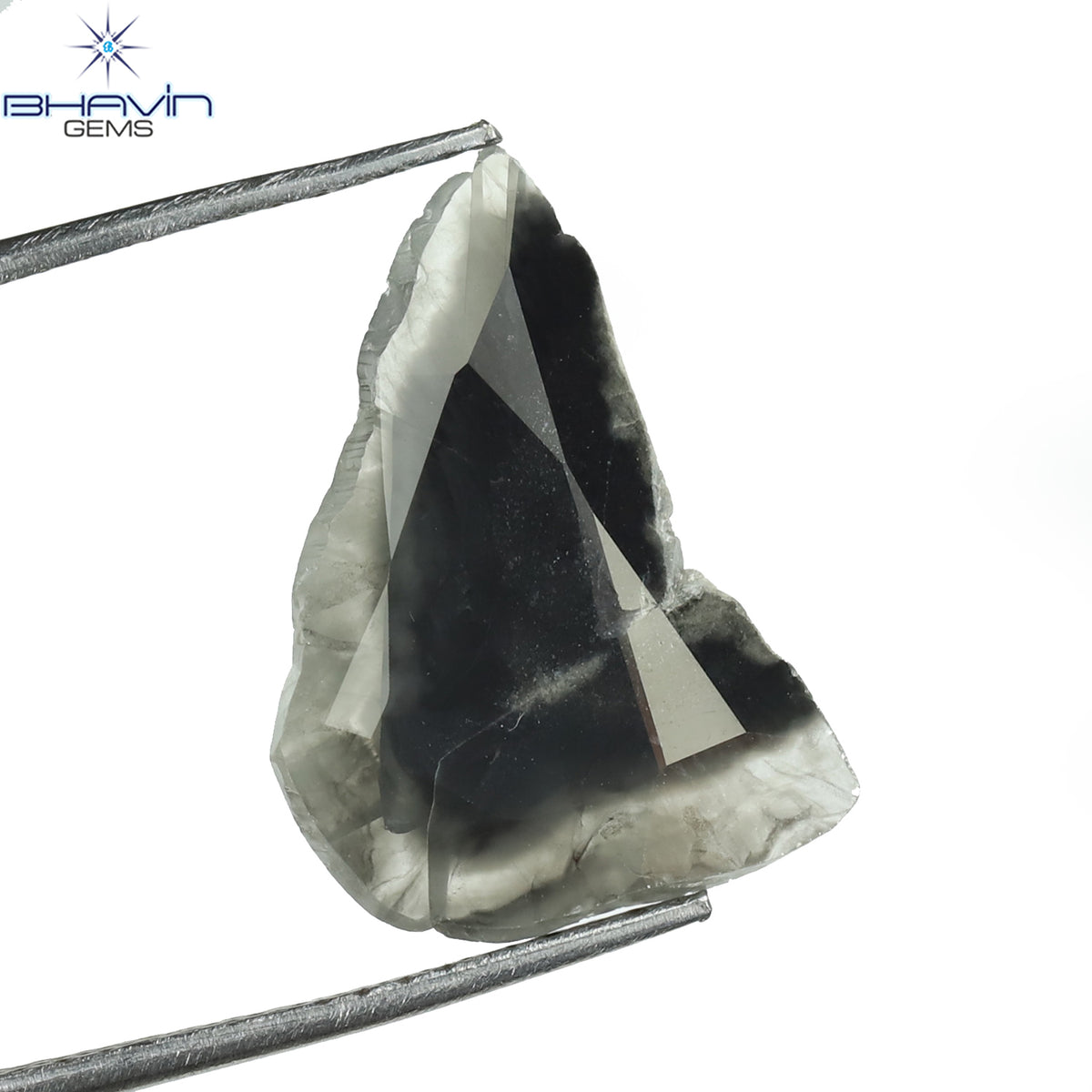 1.75 CT Natural Slice Diamond Gray Salt And Pepper Color Clarity I3 (15.74 MM)