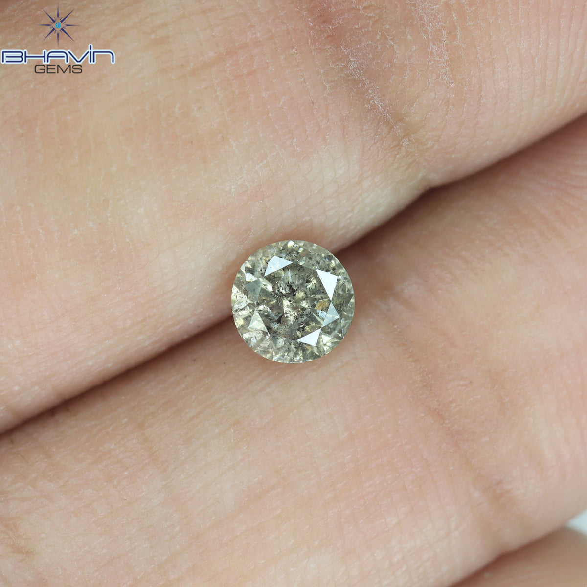 0.44 CT ラウンド シェイプ ナチュラル ルース ダイヤモンド ソルト アンド ペッパー カラー I3 クラリティ (4.67 MM)