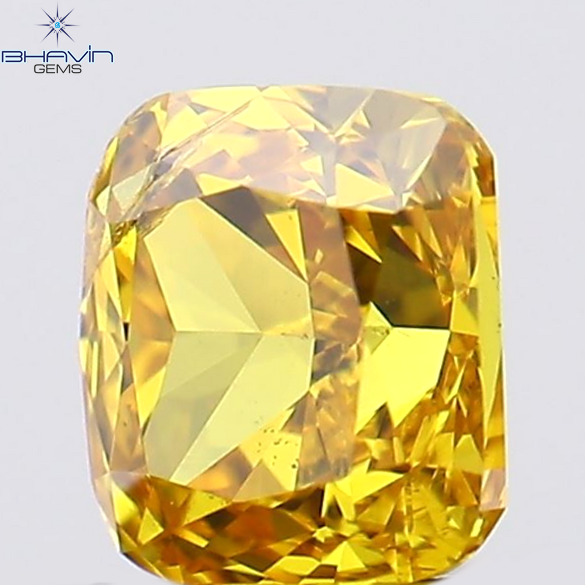 0.23 CT Natural Cushion Diamond Enhanced Orange Color Clarity SI2 (3.47 MM)