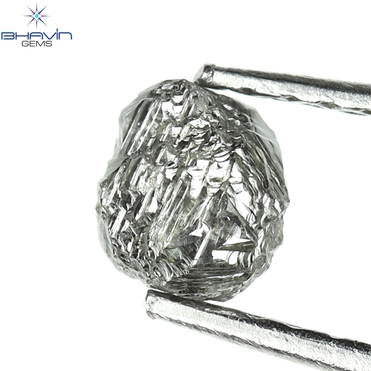 0.53 CT ラフシェイプ ナチュラル ダイヤモンド ソルト アンド ペッパー カラー I3 クラリティ (4.80 MM)