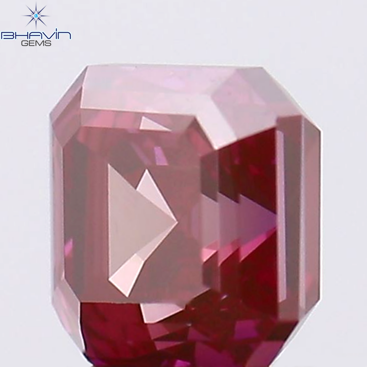 0.52 CT Natural Asscher Diamond Enhanced Pink Color Clarity VS1 (4.13 MM)