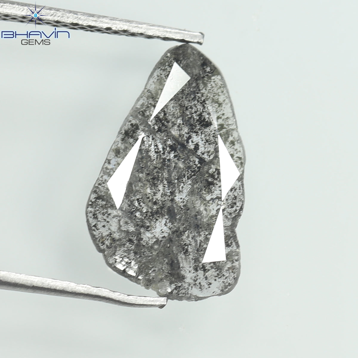 1.26 CT Slice Natural Diamond Salt And Papper Color Clarity I3 (13.20 MM)