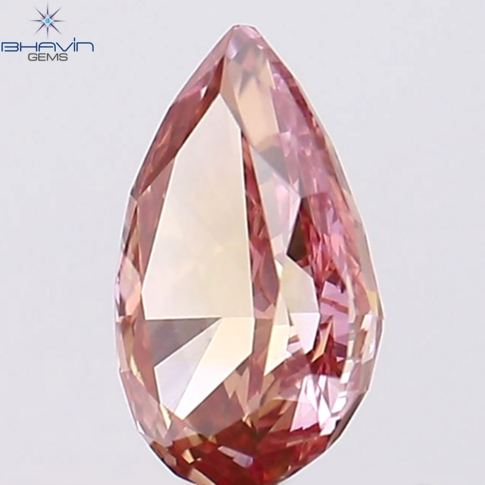 0.46 CT Pear Shape Natural Diamond Pink Color VS1 Clarity (6.36 MM)