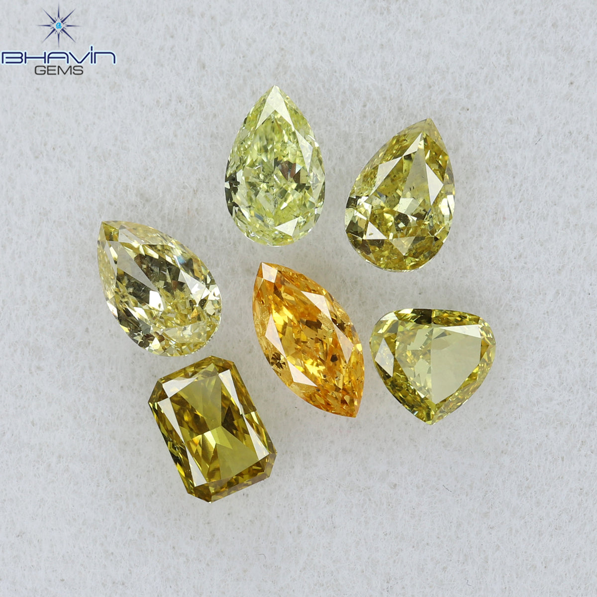 0.89 CT/6 ピース ミックス シェイプ ナチュラル ダイヤモンド ミックス カラー VS2 クラリティ (4.90 MM)