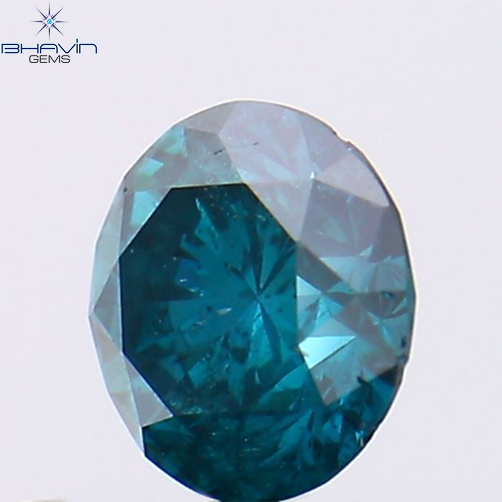 0.40 CT ラウンド シェイプ ナチュラル ダイヤモンド ブルー カラー SI1 クラリティ (4.65 MM)