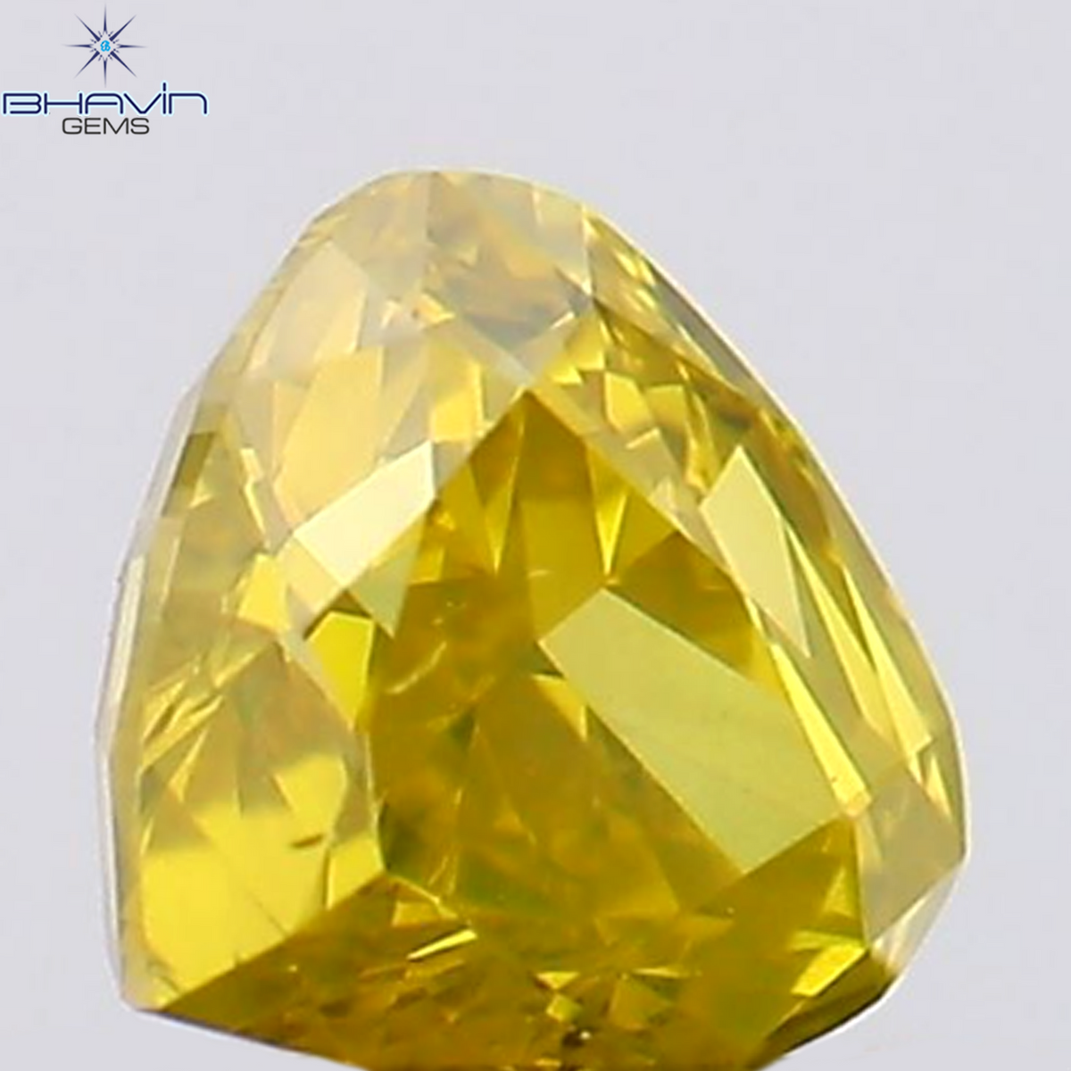 0.25 CT ハート シェイプ ナチュラル ダイヤモンド イエロー カラー VS2 クラリティ (3.73 MM)