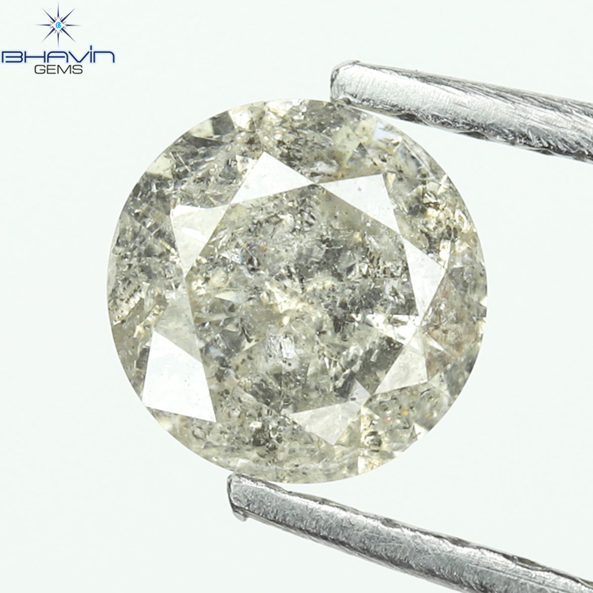 0.45 CT Natural Round Diamond Salt And Pepper Color Clarity I3 (4.92 MM)
