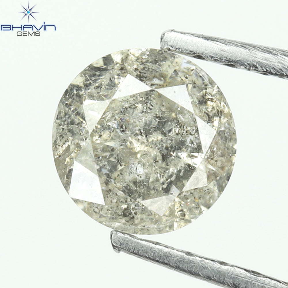 0.45 CT Round Shape Natural Loose Diamond Salt And Pepper Color I3 Clarity (4.92 MM)