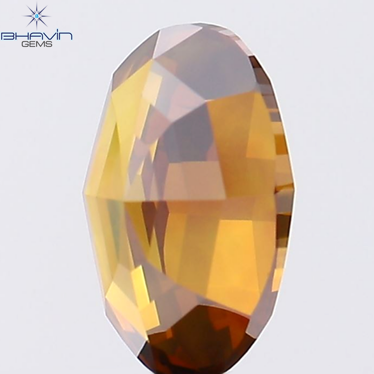 0.63 CT オーバルシェイプ ナチュラル ダイヤモンド オレンジ色 SI2 クラリティ (6.04 MM)