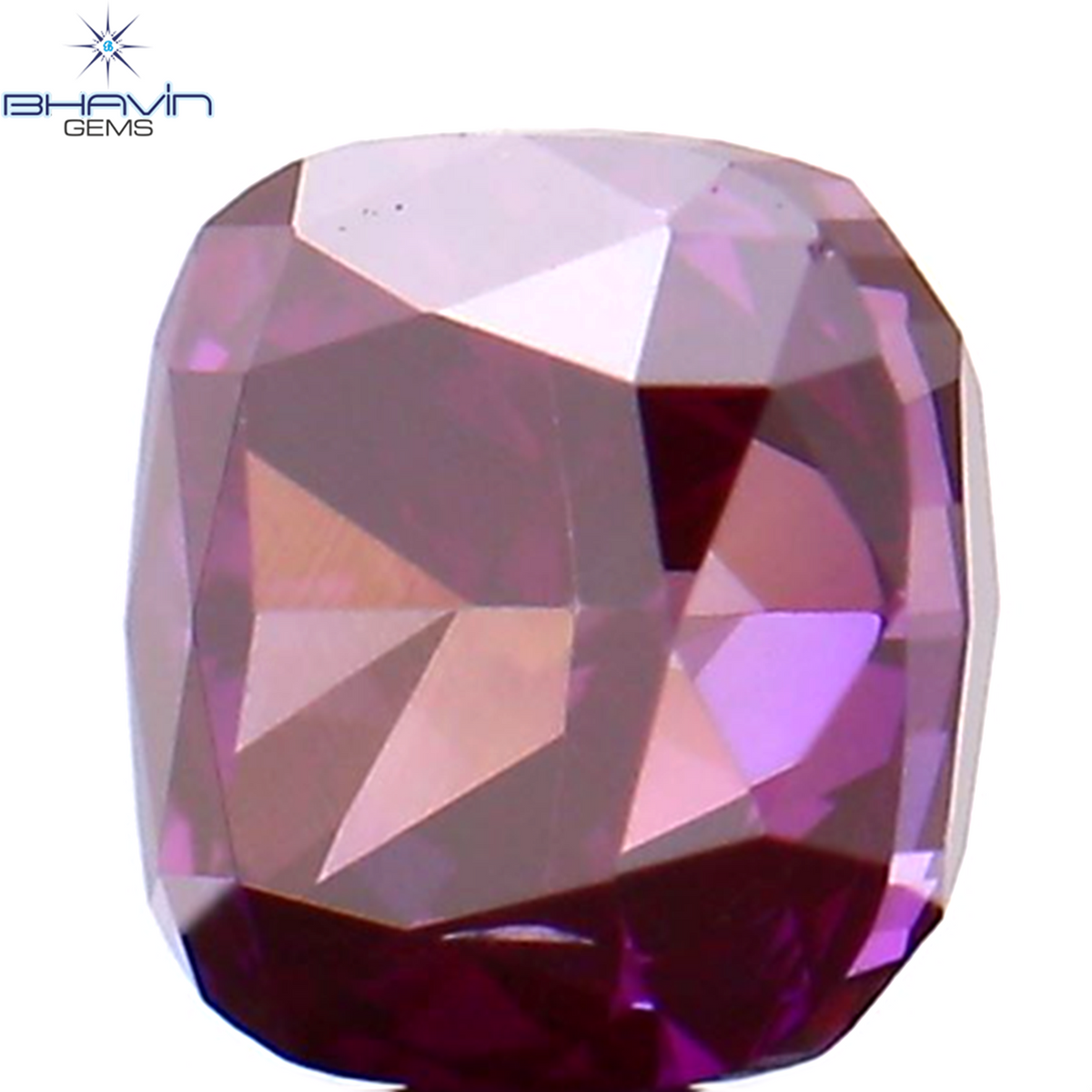0.33 CT Natural Cushion Diamond Enhanced Pink Color Clarity VS1 (3.68 MM)