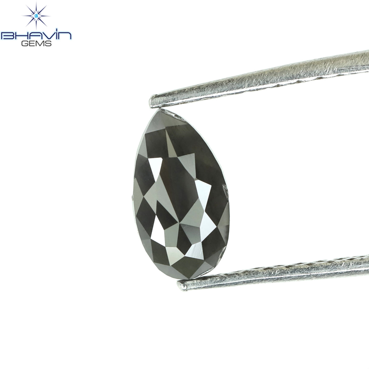 0.60 CT Natural Pear Diamond Black Color Clarity Opaque (7.38 MM)