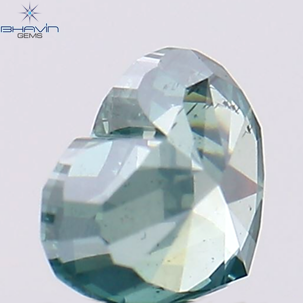 0.41 CT Heart Shape Natural Diamond Blue Color SI2 Clarity (4.77 MM)