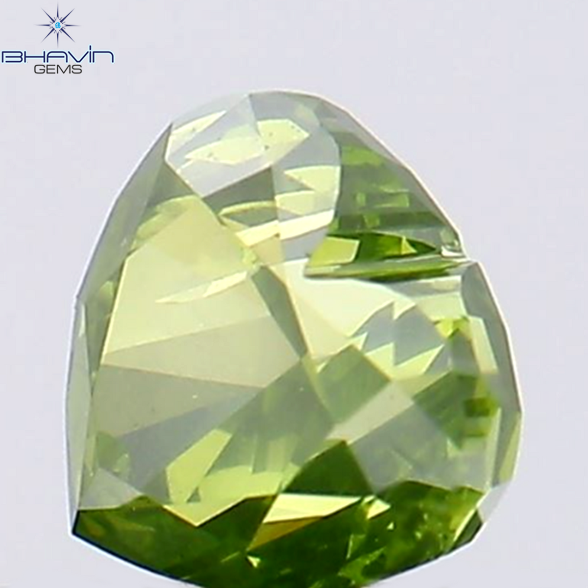 0.33 CT ハート シェイプ ナチュラル ダイヤモンド グリーン カラー SI2 クラリティ (4.08 MM)