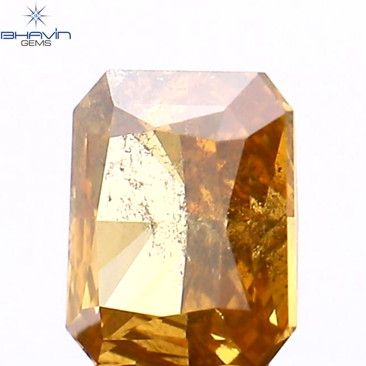0.27 CT ラディアント シェイプ ナチュラル ダイヤモンド オレンジ ピンク カラー SI2 クラリティ (4.06 MM)