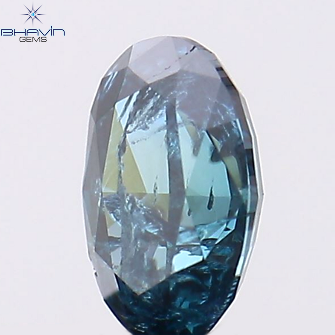 0.19 CT オーバル シェイプ ナチュラル ダイヤモンド ブルー カラー SI1 クラリティ (4.26 MM)