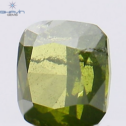 0.31 CT Cushion Shape Natural Diamond Green Color I1 Clarity (3.88 MM)