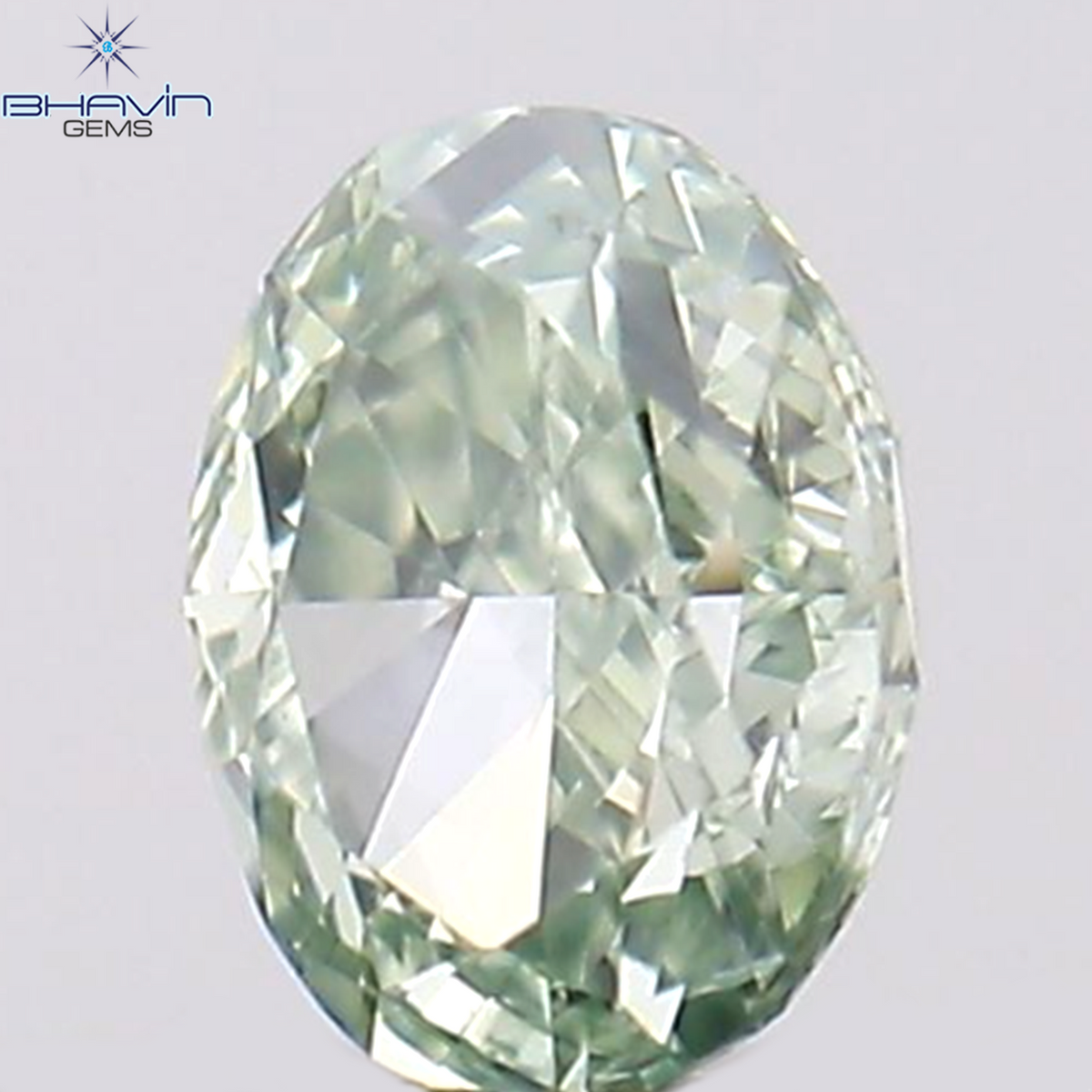 0.08 CT Natural Oval Diamond Enhanced Green Color Clarity VS2 (2.83 MM)