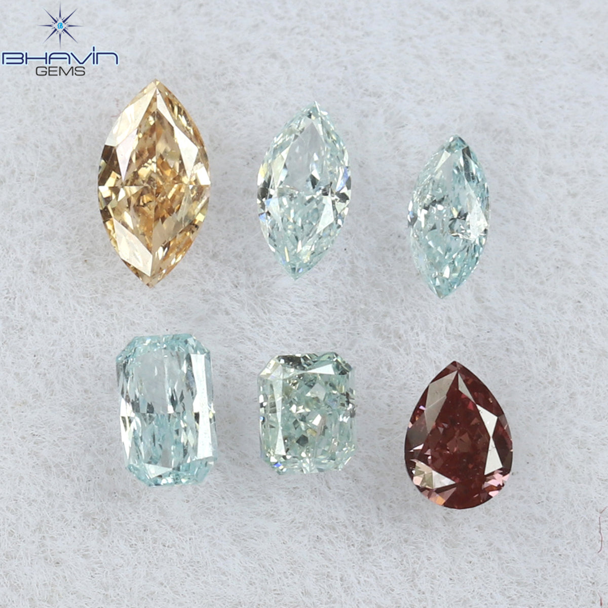 0.39 CT/6 Pcs Natural Mix Diamond Enhanced Mix Color Clarity VS-SI (4.14 MM)