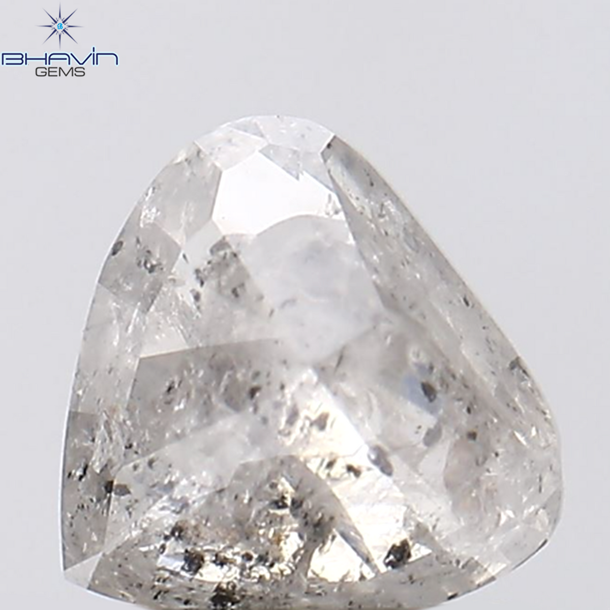 1.07 CT Natural Heart Diamond White Milky Color Clarity I3 (6.62 MM)