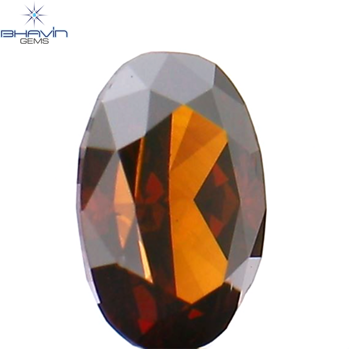 0.18 CT Natural Oval Diamond Enhanced Cognac Color Clarity SI1 (4.10 MM)