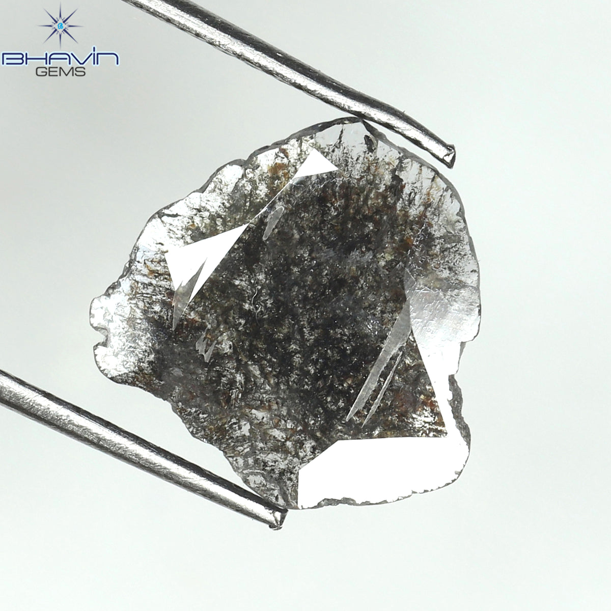 0.69 CT Slice Natural Diamond Salt And Papper Color Clarity I3 (10.73 MM)