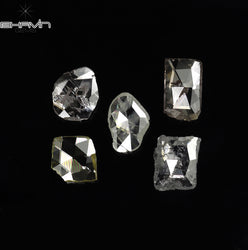 0.90 CT/5 ピース ローズカット ポルキ シェイプ ナチュラル ダイヤモンド ホワイト カラー I2 クラリティ (5.75 MM)